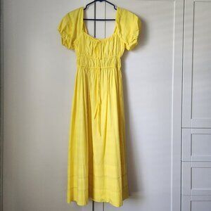 Antonio Melani Yellow Puff sleeve Midi Dress Size 0